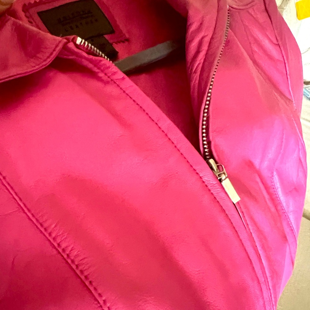 Barbie Pink Leather Jacket Size 8
